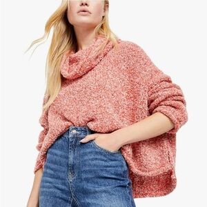 Free People Slouchy BFF Cowl Neck Sweater Boucle Size Medium
